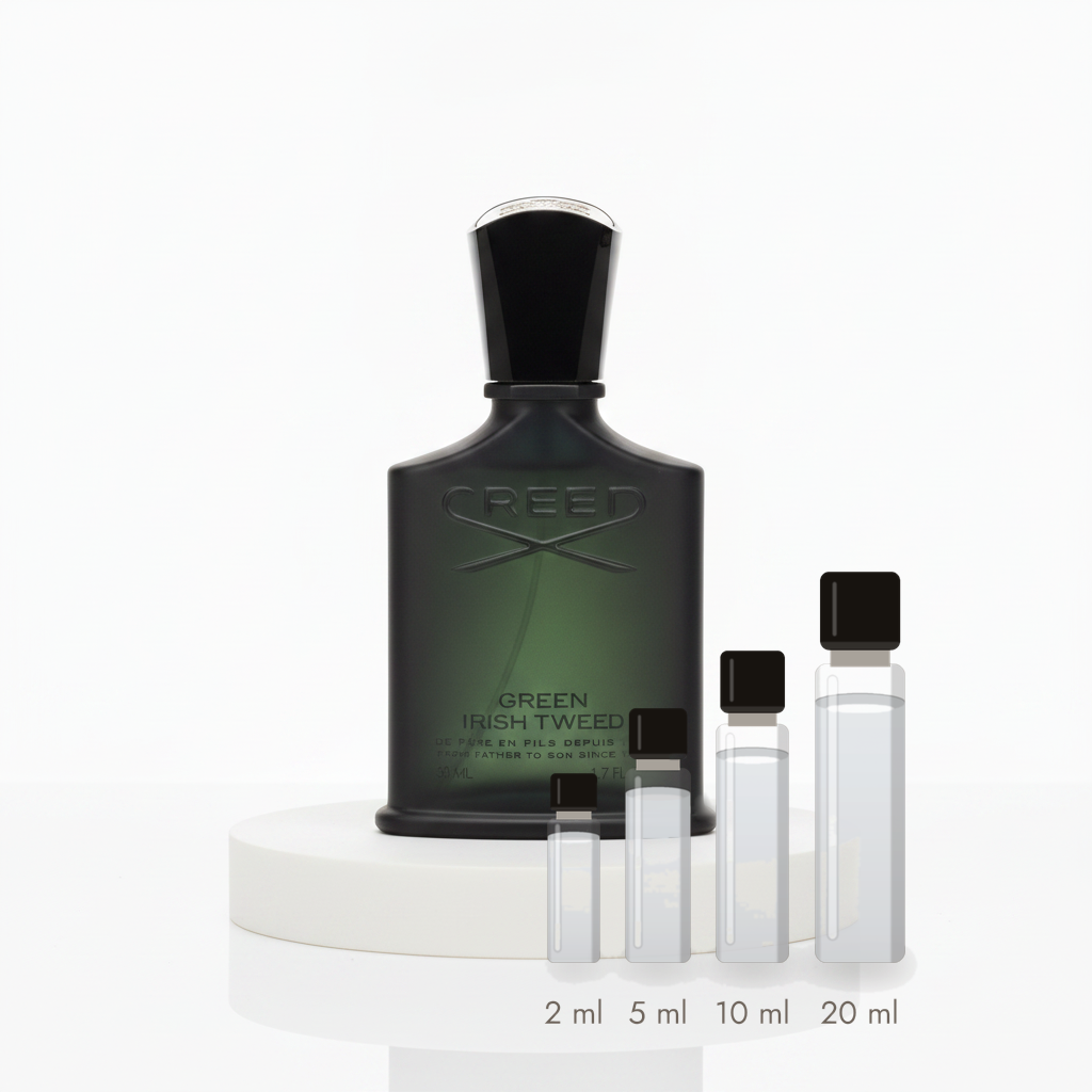 Creed Green Irish Tweed – Abfüllungen in 2, 5, 10 und 20 ml vor dem Originalflakon
