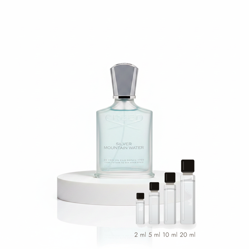 Creed Silver Mountain Water – Abfüllungen in 2, 5, 10 und 20 ml vor dem Originalflakon