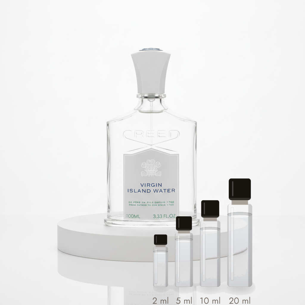 Creed Virgin Island Water – Abfüllungen in 2, 5, 10 und 20 ml vor dem Originalflakon