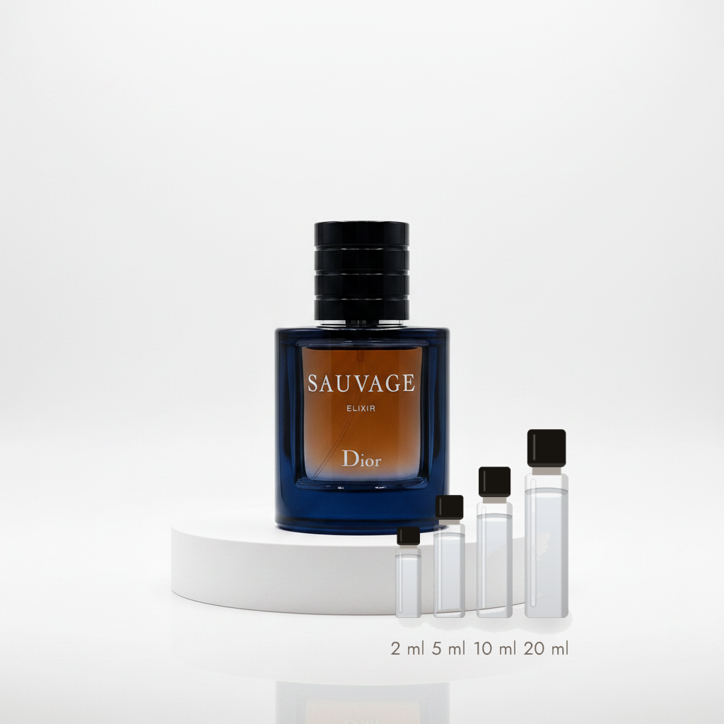 Dior Sauvage Elixir – Abfüllungen in 2, 5, 10 und 20 ml vor dem Originalflakon