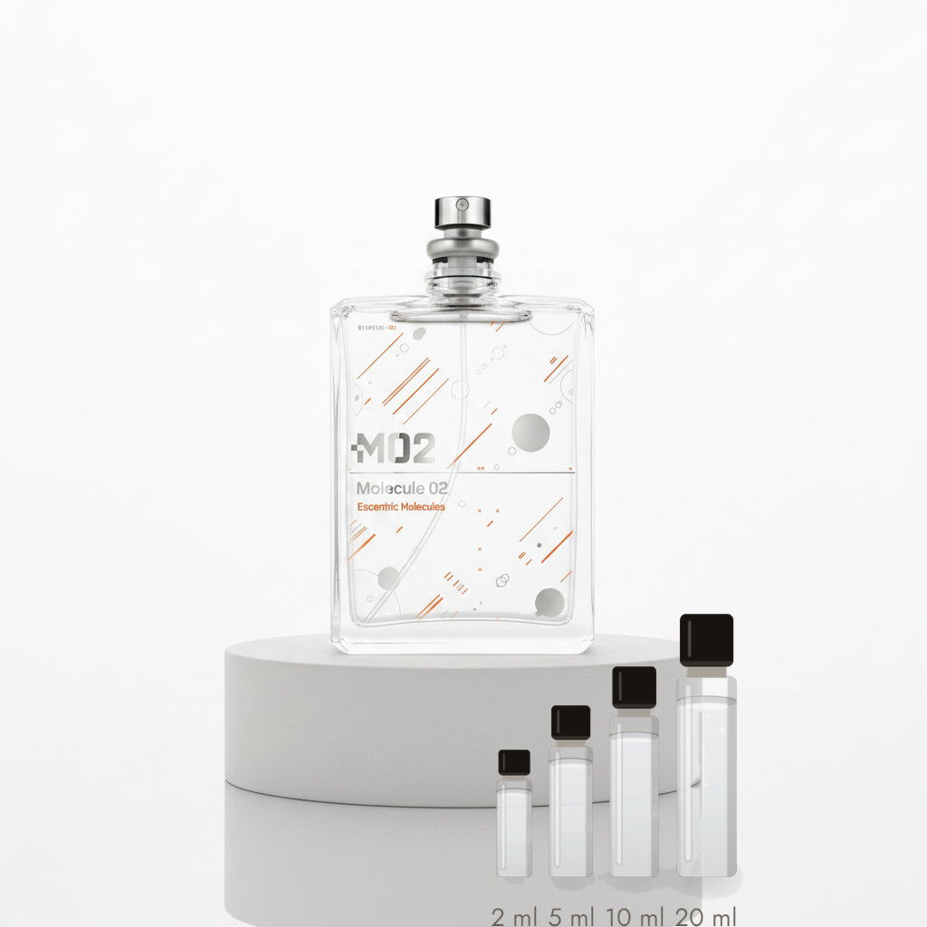 Escentric Molecules Molecule 02 – Abfüllungen in 2, 5, 10 und 20 ml vor dem Originalflakon