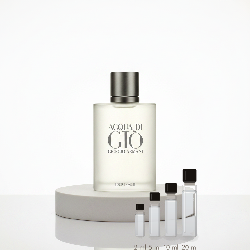 Giorgio Armani Acqua di Giò pour Homme – Abfüllungen in 2, 5, 10 und 20 ml vor dem Originalflakon