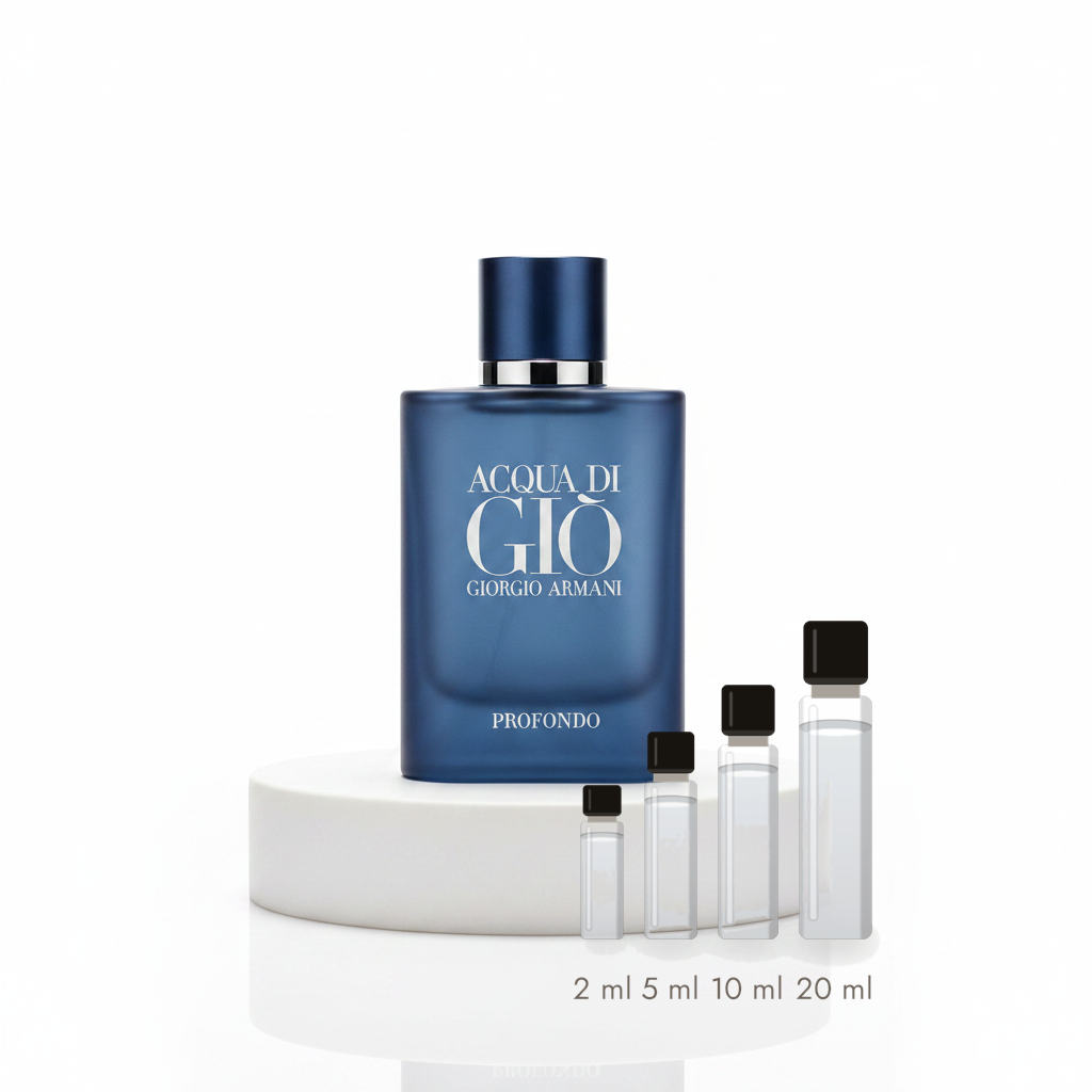 Giorgio Armani Acqua di Giò Profondo – Abfüllungen in 2, 5, 10 und 20 ml vor dem Originalflakon