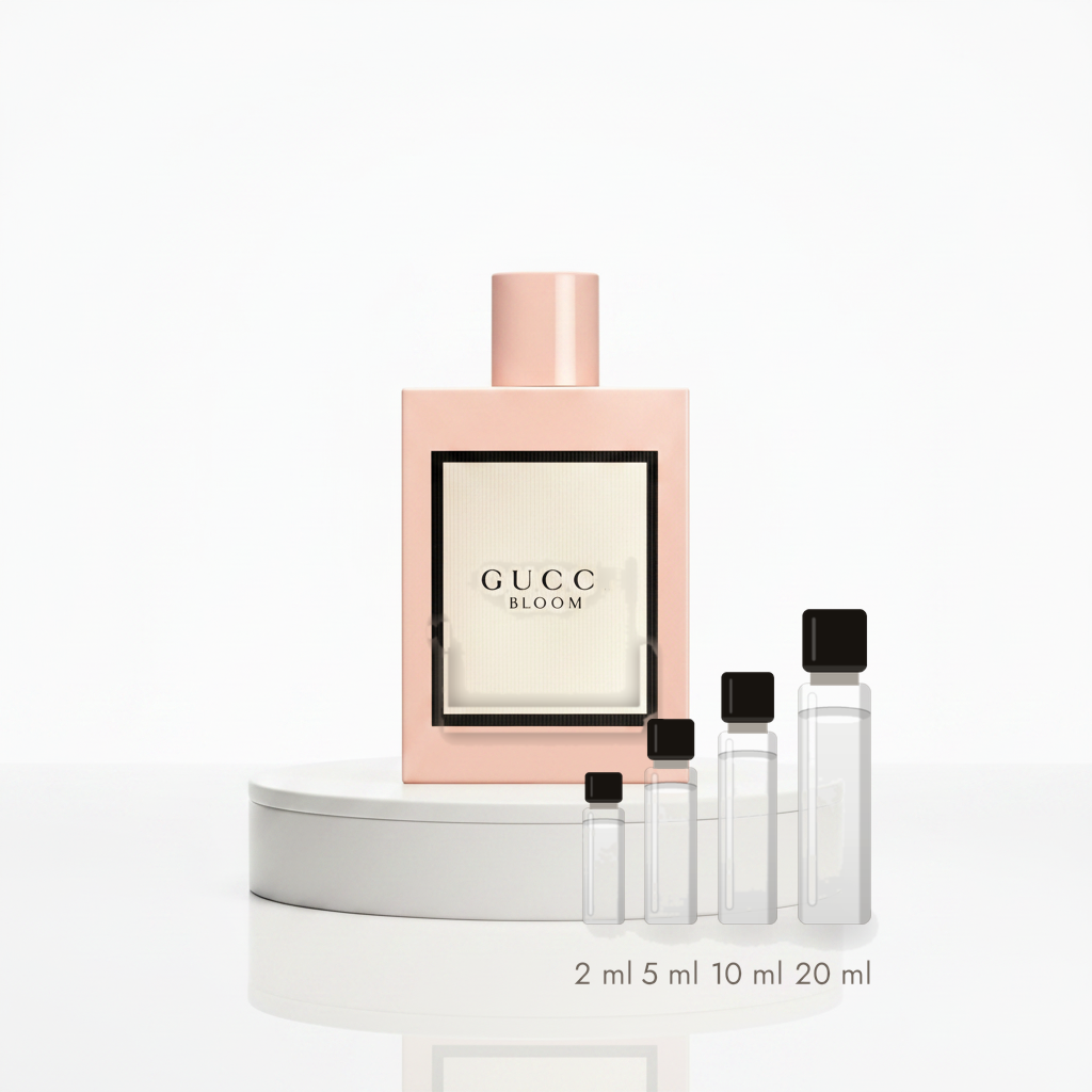 Gucci Bloom – Abfüllungen in 2, 5, 10 und 20 ml vor dem Originalflakon