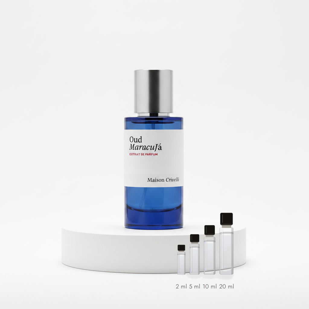 Maison Crivelli Oud Maracujá – Abfüllungen in 2, 5, 10 und 20 ml vor dem Originalflakon