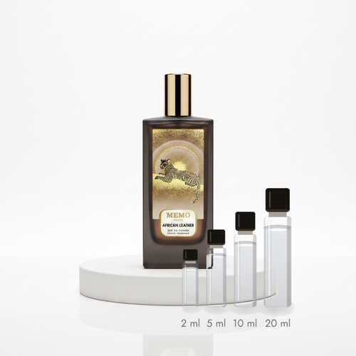 Memo Paris African Leather – Abfüllungen in 2, 5, 10 und 20 ml vor dem Originalflakon