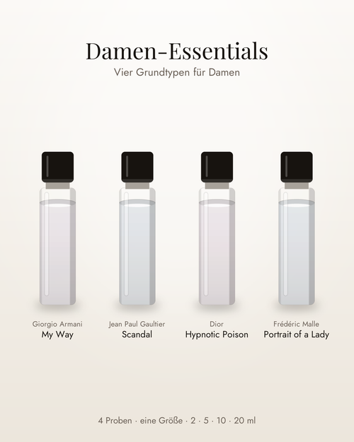 Damen-Essentials – vier Parfumproben in einer Größe
