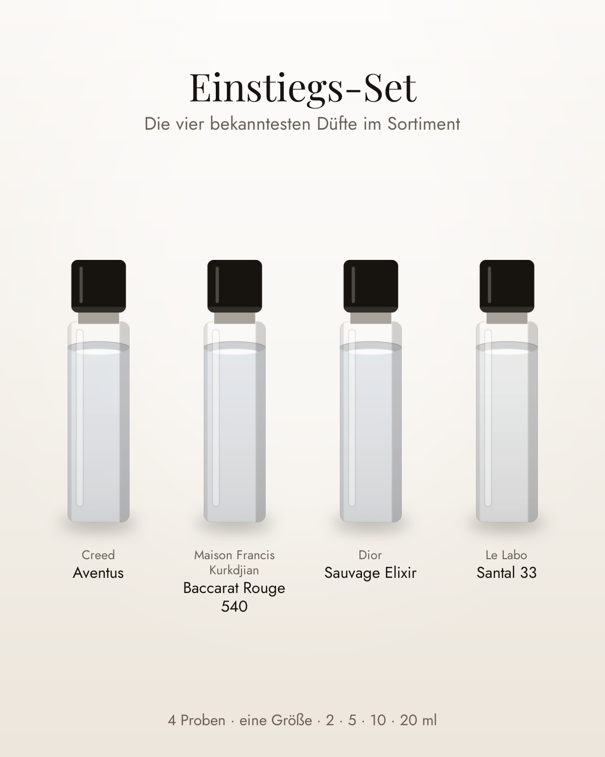 Einstiegs-Set – vier Parfumproben in einer Größe