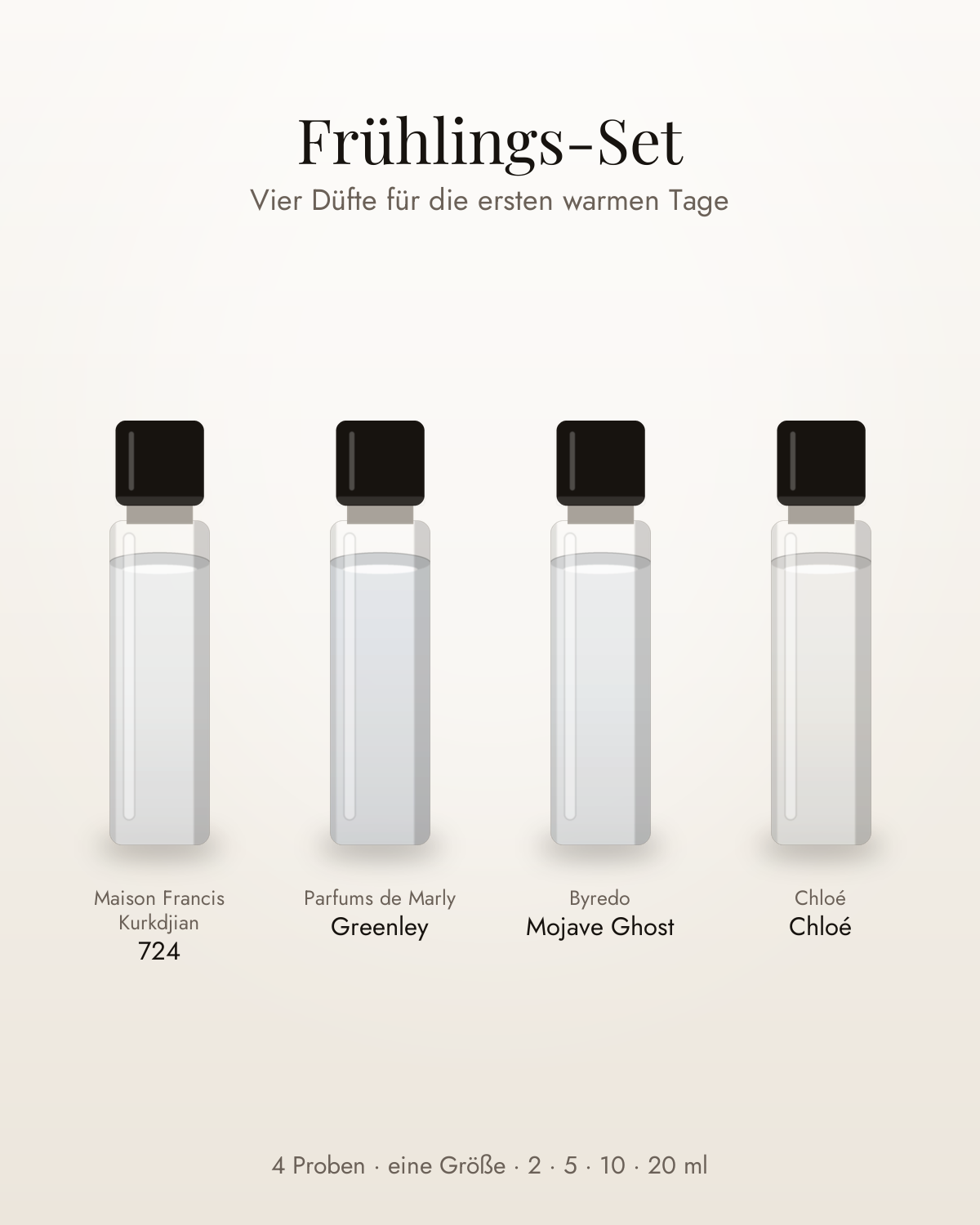 Frühlings-Set – vier Parfumproben in einer Größe