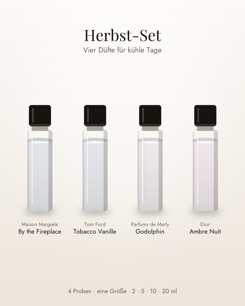 Herbst-Set – vier Parfumproben in einer Größe