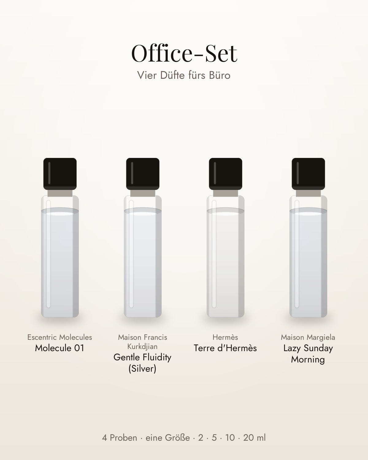 Office-Set – vier Parfumproben in einer Größe