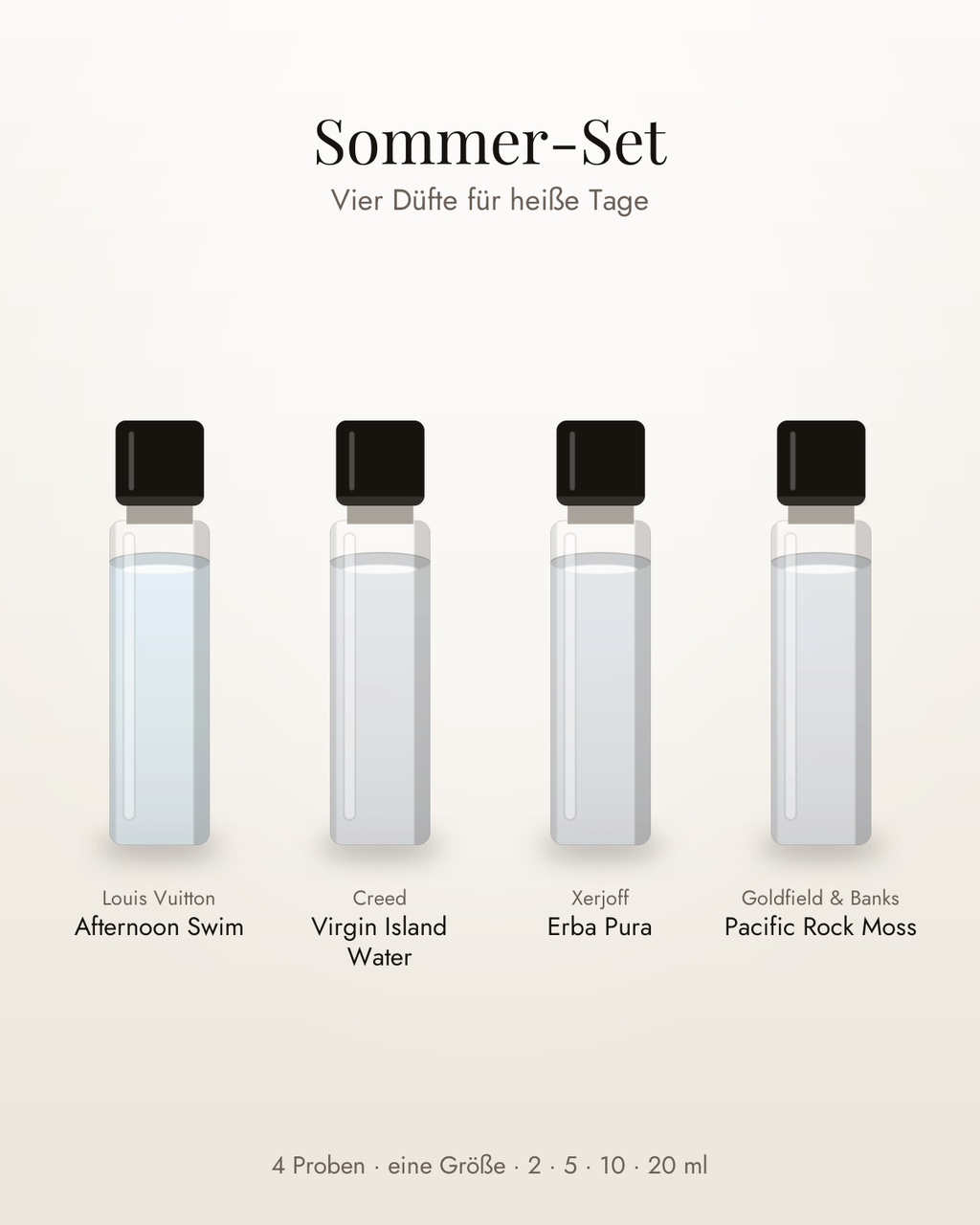 Sommer-Set – vier Parfumproben in einer Größe