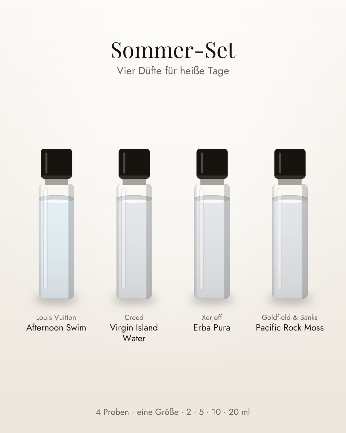 Sommer-Set – vier Parfumproben in einer Größe